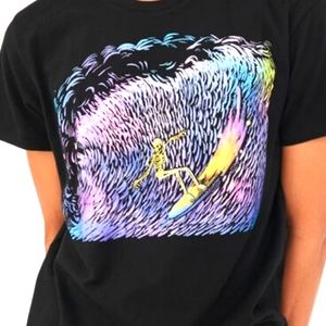 Free State Rainbow Surfer Skelton Graphic T-Shirt size medium